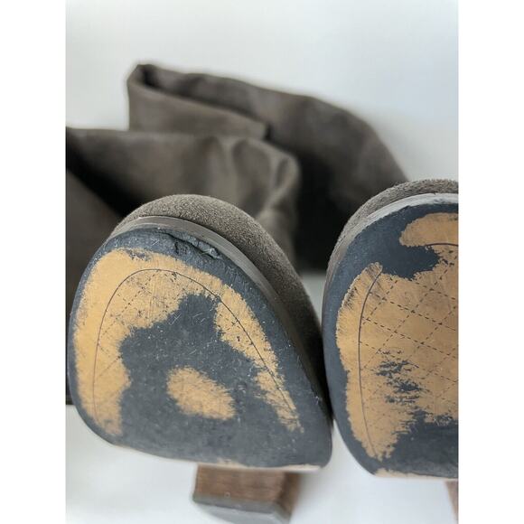 Report Fisher Women’s Boots Size 7.5 Riding Boot Over the Knee Brown Half Zip - Picture 8 of 16